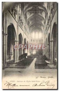 Postcard Old Lyon Interior of the Church of Saint Nizier