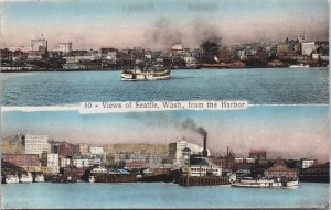 Views of Seattle Washington From The Harbor Vintage Postcard  C140