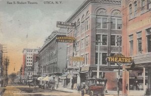 Utica New York Sam S. Shubert Theatre, Color Lithograph Vintage Postcard U7047