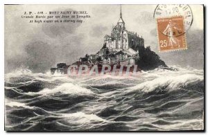 Old Postcard Mont Saint Michel Grande Maree by one day Tempete