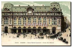 Old Postcard Paris Gare Saint Lazare Court Havre