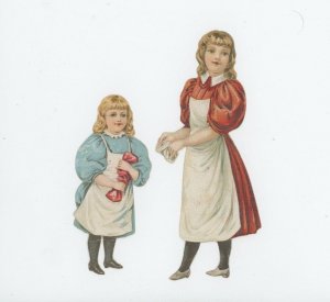 1880's-90's Victorian Paper Toy Dolls Lot Of 2 P122E