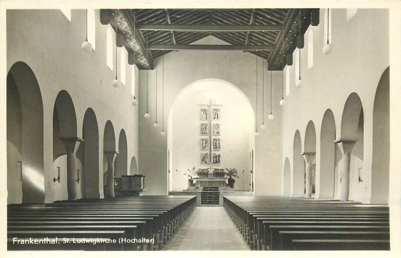 Postcard Germany frankenthal ludwigkirche hochaltar church altar architecture