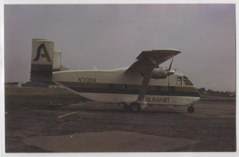 Summit Airlines SC-7 Aircraft On Tarmac Box Plane Aircraft Aviation Postcard