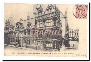 Arras Postcard Old City Hall Detail of facade Street Vinocq