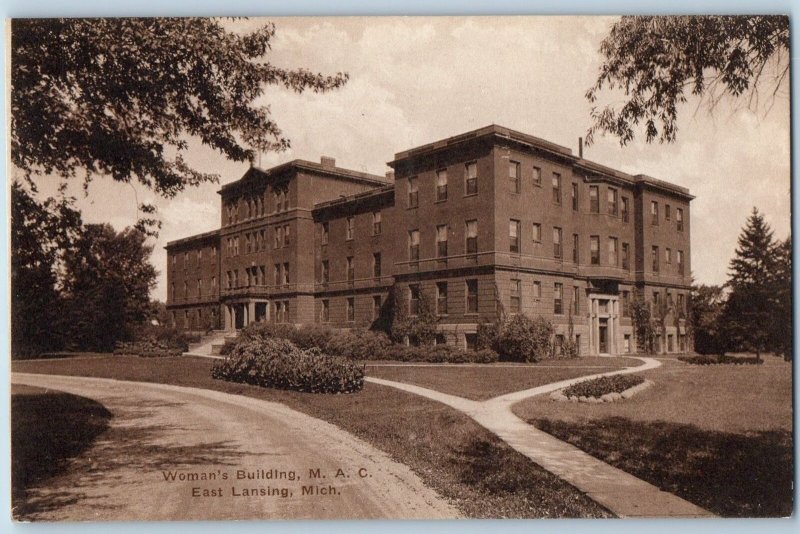 Lansing Michigan Postcard Woman's Building Michigan Agricultural College c1920s