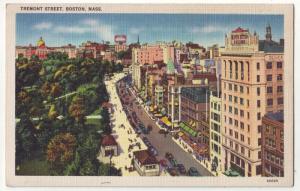 P224 JL postcard boston mass 1930-45 cars signs tremont st