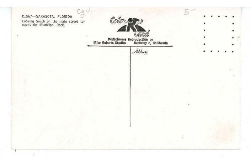 FL - Sarasota. Main Street looking South ca 1949