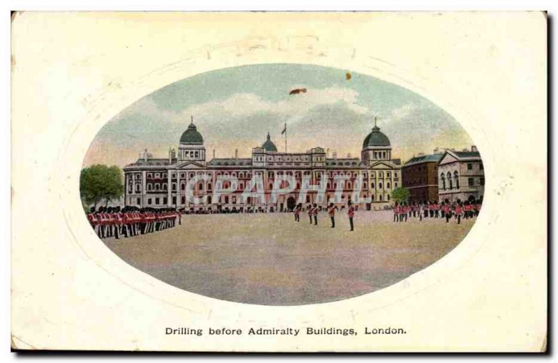 Great Britain Old Postcard Drilling before Admiralty buildings London London