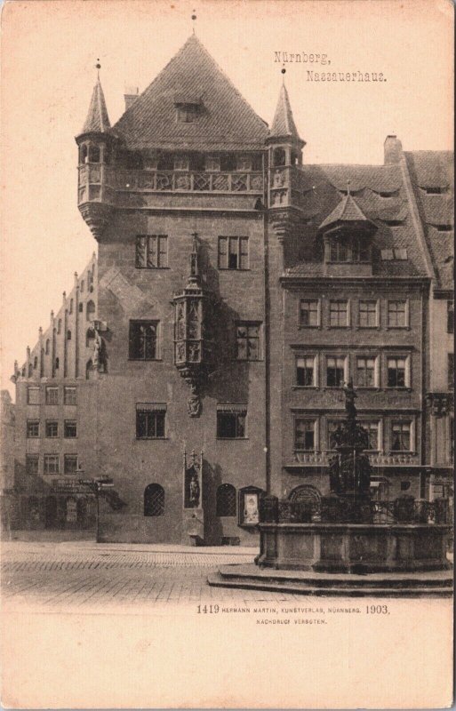 Germany Nürnberg Nassauer Haus Nuremberg Vintage Postcard 03.81