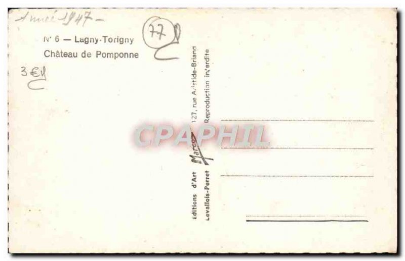 Postcard Modern Lagny Torigny Chateau De Pomponio