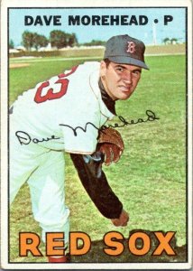 1967 Topps Baseball Card Dave Morehead Boston Red Sox sk2102