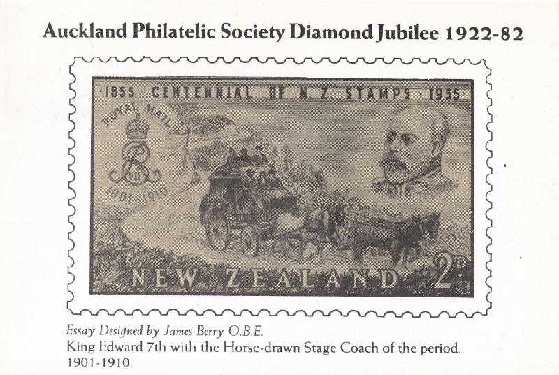 King Edward VII Horse Coach Stamp Auckland New Zealand 1982 FDC Postcard