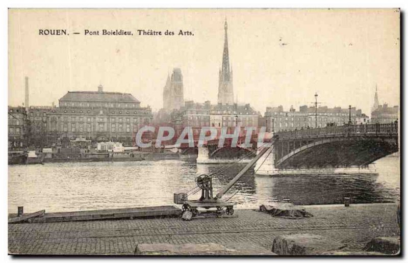 Old Postcard Rouen Pont Boieldieu Theater Arts