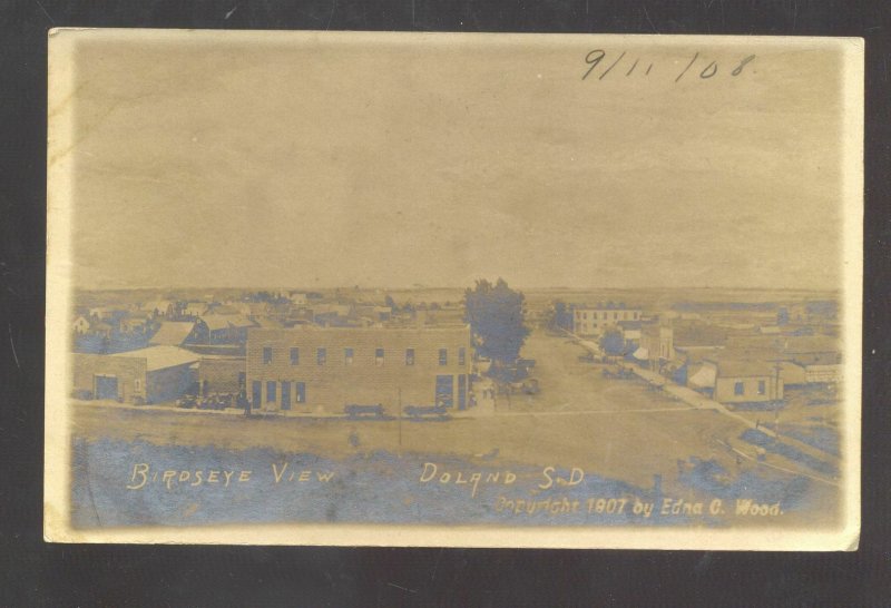 RPPC DOLAND SOUTH DAKOTA SD DOWNTOWN EDNA WOOD REAL PHOTO POSTCARD