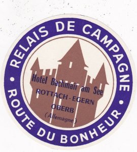 Germany Rottach-Egern Route Du Bonheur Vintage Luggage Label sk3201