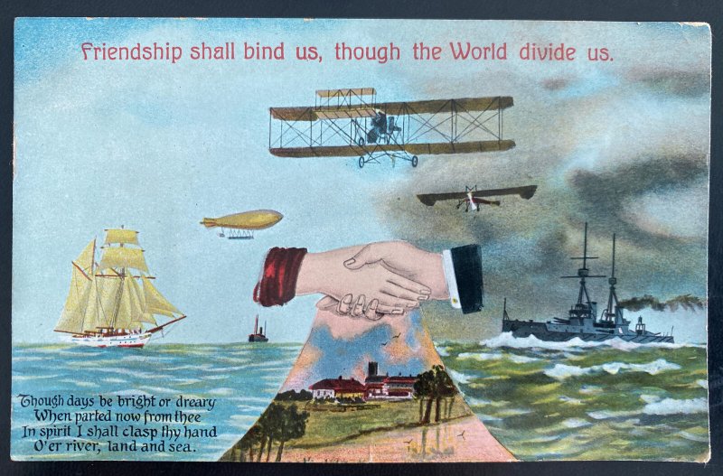 Mint England Picture Postcard Friendship Shall Bind Us Though The World 