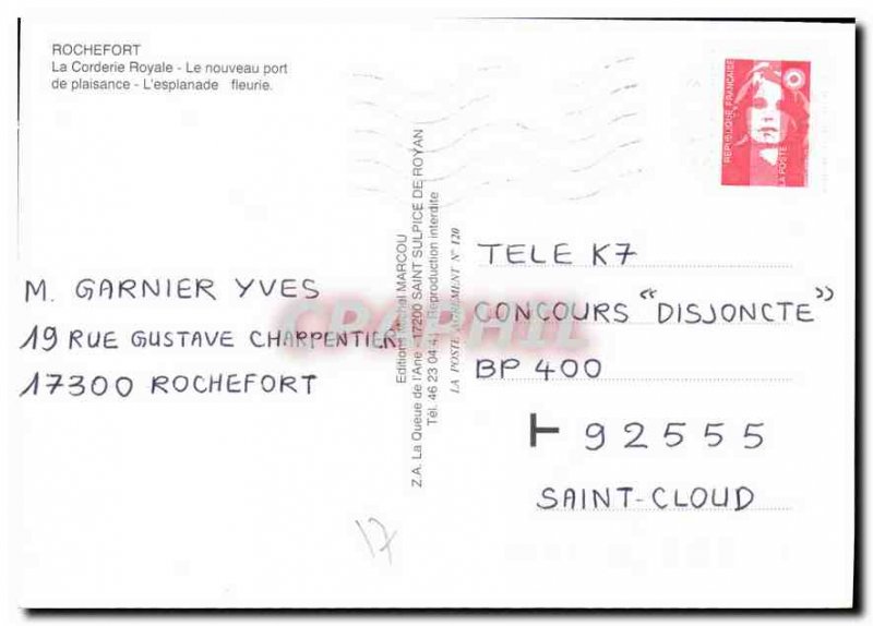 Modern Postcard The Royal Rope Rochefort the new port plaissance The flowery ...