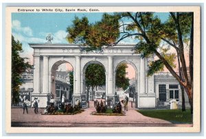 1910 Entrance White City Arch Savin Rock Connecticut CT Vintage Antique Postcard