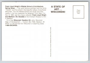 Wisconsin The Wright Stuff~Hillside School Of Architecture~Vintage PC