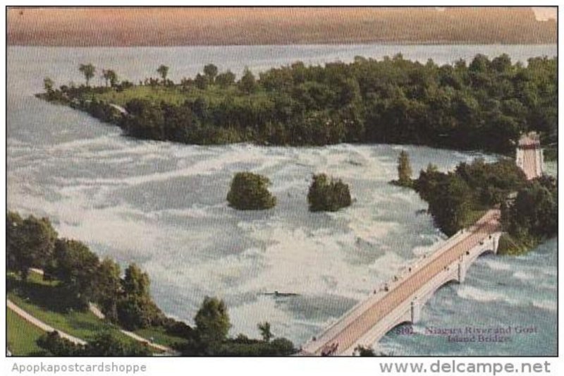 New York Niagara Falls Niagara River And Goat Island Bridge