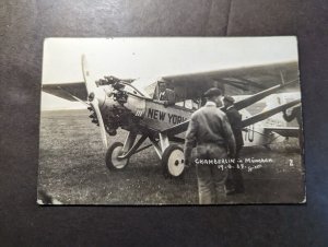 Mint 1927 Germany Aviation RPPC Postcard Clarence Chamberlin in Munich