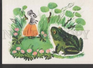118738 Dressed MOUSE & FROG by SOROKINA old Russian color PC