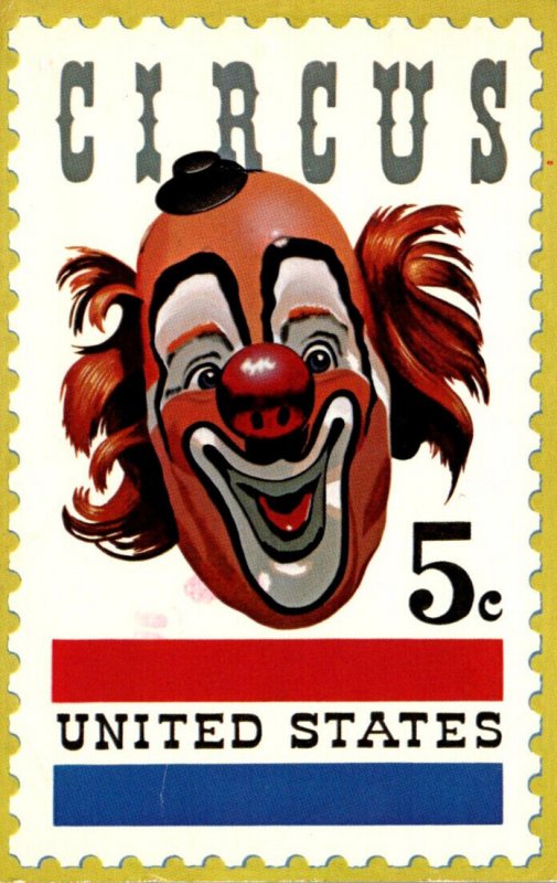 Stamps On Postcards American Circus Stamp