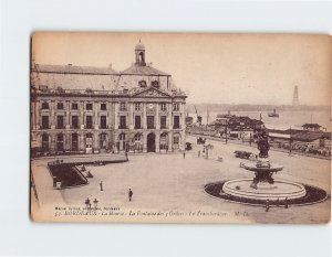 Postcard Le Transbordeur, La Fontaine des 3 Grâces, La Bourse, Bordeaux, France