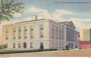 GREENVILLE, South Carolina, 1930-1940s, C.T.11-U.S. Post Office