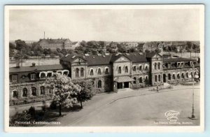 RPPC  HALMSTAD, SWEDEN ~ Birdseye CENTRALSTATION Railroad Station   Postcard