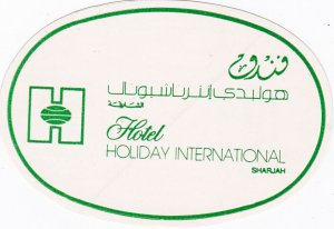 Sharjah Hotei Holiday International Vintage Luggage Label sk1924