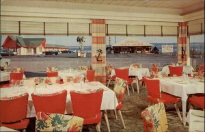 Ste Anne de Beaupre Quebec Motel Restaurant Interior View c1950s-60s Postcard