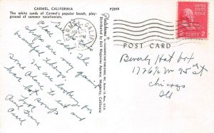 Monterey County CARMEL, CA Beach Scene 1955 Chrome Vintage Postcard