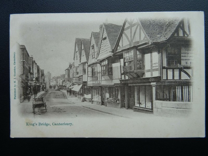 Kent CANTERBURY Kings Bridge shows ST. LAWRENCE LAUNDRY E.Ellis c1904 by Goulden