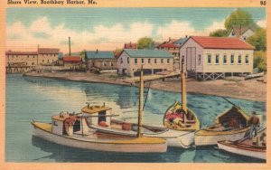 Surf Boothbay Harbor Maine ME Sail Boats Cottages Vintage Postcard