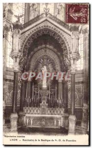 Old Postcard Lyon Shrine of the Basilica of Nd Fourviere