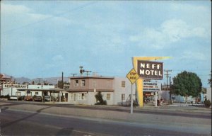 Las Cruces New Mexico NM Neff Motel Street Scene c1950s-60s Postcard