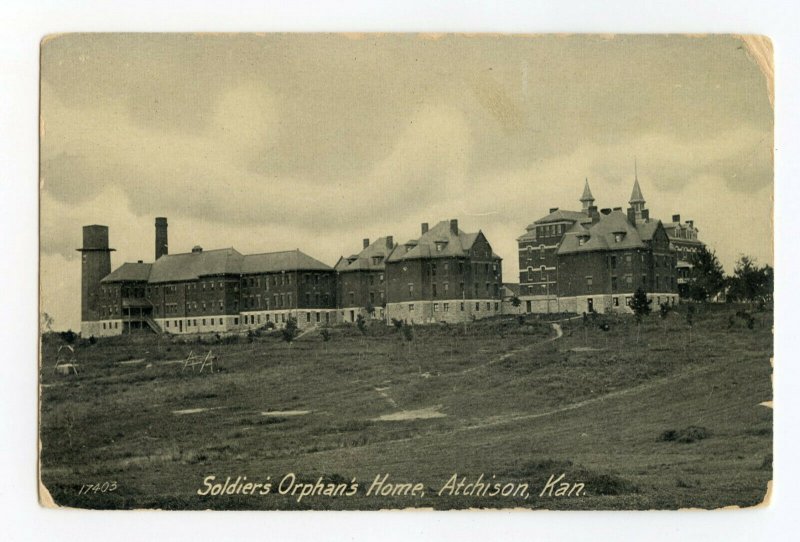 Postcard Soldier's Orphan's Home Atchison Kan. Kansas Standard View Card 