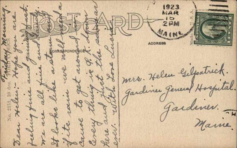 Car Auto Satire Comic Ford Needn't Cover It Up in Winter c1915 Postcard