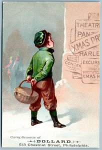 PHILADELPHIA CHESTNUT DOLLARDS EXTRACT ANTIQUE ADVERTISING VICTORIAN TRADE CARD