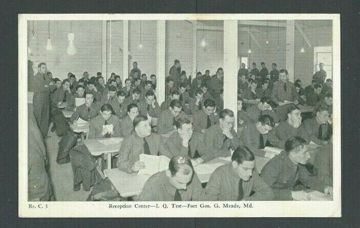 1942 PPC WW2 Taking I Q Test At Fort Geo G Meade MD