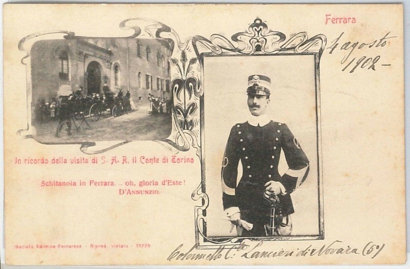 49494 Vintage POSTCARD - FERRARA - REAL: Visit Count of Turin! 1902-