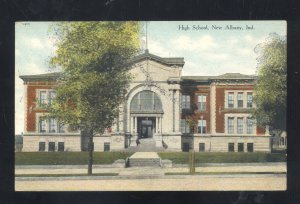 NEW ALBANY INDIANA HIGH SCHOOL BUILDING VINTAGE POSTCARD 1911