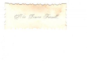 Fancy, Vising, Calling Card with Envelope, Miss Lenera Farnell