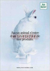 Modern Postcard no animal in the composition of our products Rabbit Yves Rocher