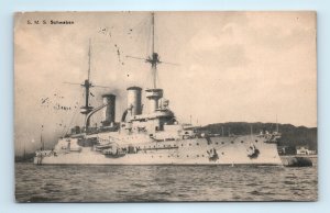 WWI Marine Schiffspost SMS Schwaben Imperial German Navy Ship Postcard