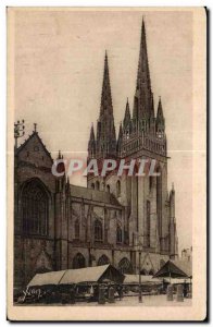 Old Postcard Brittany Quimper (Finistere) The Cathedral (North side)