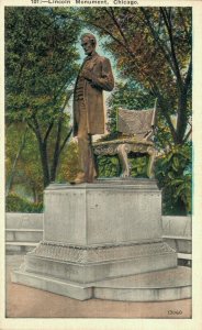 USA Lincoln Monument Chicago Vintage Postcard 07.90