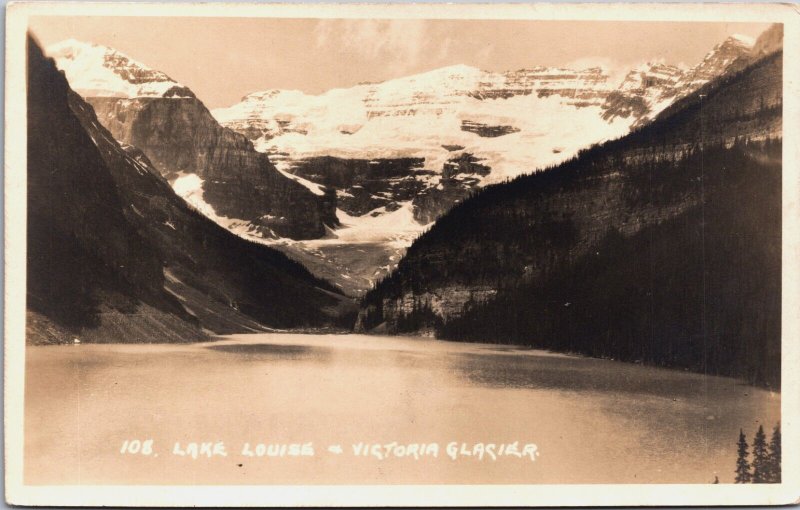 Canada Lake Louise Victoria Glacier Vintage RPPC C056